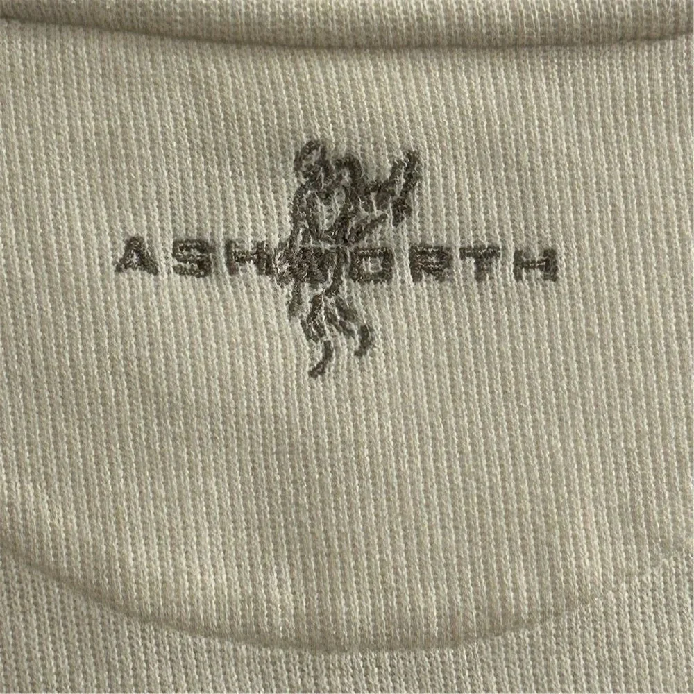 Ashworth Men's V-Neck Golf Pullover Sweater Beige Size L‎ Side Pockets